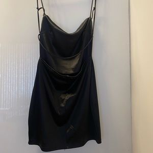 Black Ladies Night, velvet, skinny straps, open cross back